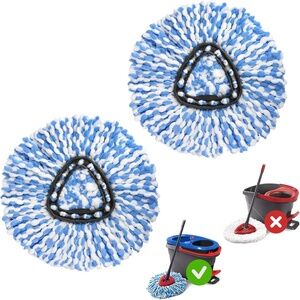 Spin Mop Replace Head for O-Ceda Spinning EasyWring Rinse Clean Mop Refill, 2 PC
